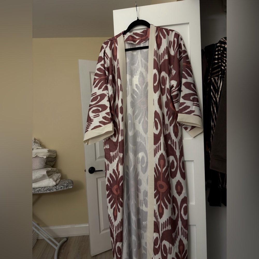 Uzbek Atlas Abaya Cardigan/robe